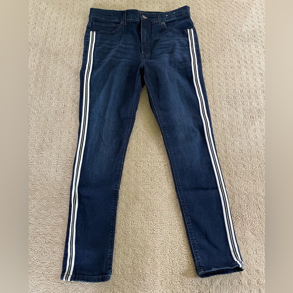 Express jeans with gold and white strip detail